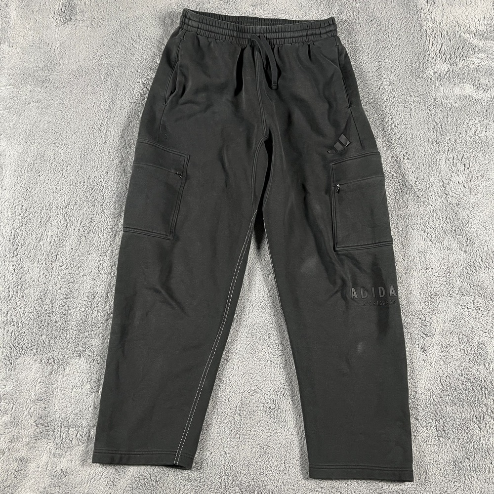 Adidas Sportswear ALL SZN Cargo Sweatpants Mens M Black Straight Leg Drawstring
